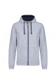 Heren Hoodie met rits Kariban K466 OXFORDGREY-NAVY